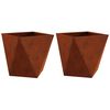 vidaXL Jardini&egrave;re 2 pcs Rouill&eacute; 40 x 40 x 40 cm