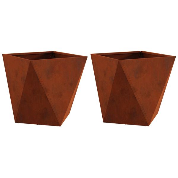 vidaXL Jardini&egrave;re 2 pcs Rouill&eacute; 40 x 40 x 40 cm