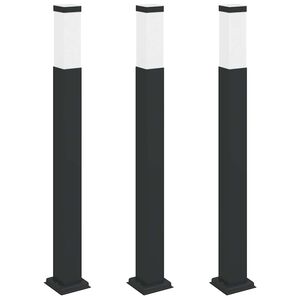 vidaXL Borne lumineuse lot de 3 80 cm noire IP44