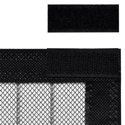 vidaXL Rideaux de porte anti-insectes 2 pcs et aimants noir 220x130 cm