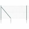vidaXL Cl&ocirc;ture en maillons avec pointes 10 x 1 m Vert Maille