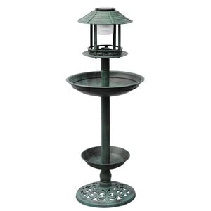vidaXL Mangeoire &agrave; oiseaux avec lampe solaire