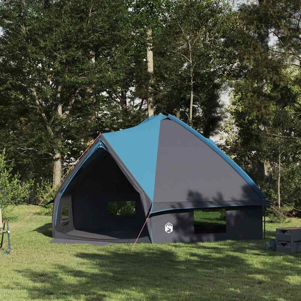 vidaXL Tente tipi avec toit avec évent Bleu et gris 490 x 410 x 210 cm