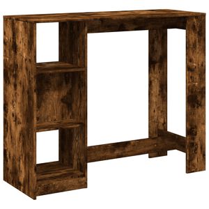 vidaXL Table de bar avec &eacute;tag&egrave;re ch&ecirc;ne fum&eacute; bois d'ing&eacute;nierie