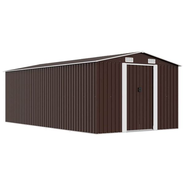 vidaXL Abri de jardin 257x489x181 cm M&eacute;tal Marron