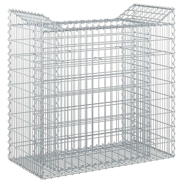 vidaXL Lit sur&eacute;lev&eacute; gabion Argent&eacute; 50 x 100 x 100 cm Acier galvanis&eacute;
