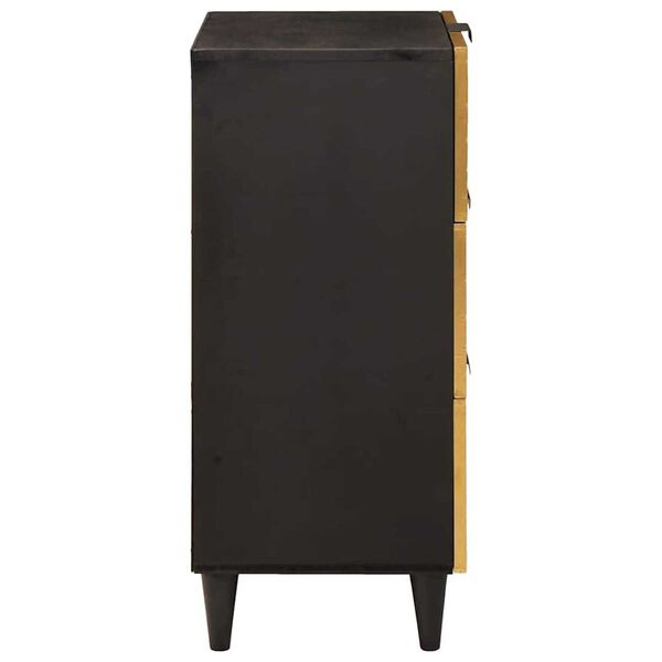 vidaXL Buffet Noir et or 40 x 33 x 75 cm Bois de mangue massif