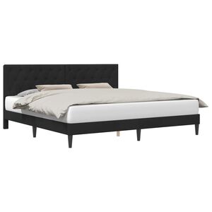vidaXL Cadre de lit avec t&ecirc;te de lit Noir 180 x 200 cm Velours