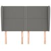 vidaXL T&ecirc;te de lit avec oreilles Gris fonc&eacute; 147x23x118/128 cm Tissu