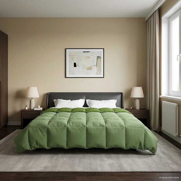 vidaXL Duvet d'&eacute;t&eacute; simple Matelass&eacute; Vert 240 x 260 cm Microfibre