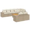 vidaXL Salon de jardin avec coussins 9 pcs beige r&eacute;sine tress&eacute;e