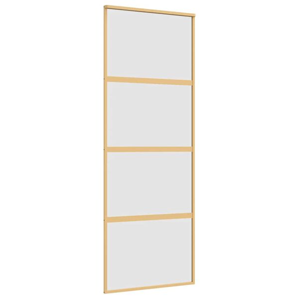 vidaXL Porte coulissante doré 76x205 cm verre ESG dépoli et aluminium