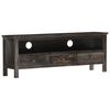vidaXL Meuble TV Noir 120x30x45 cm Bois solide de manguier