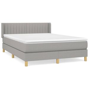 vidaXL Sommier &agrave; lattes de lit avec matelas Gris clair 140x200cm Tissu