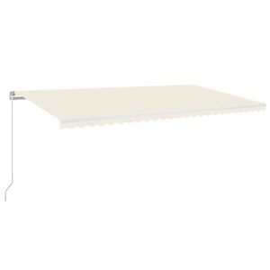 vidaXL Auvent manuel r&eacute;tractable avec LED 600x300 cm Cr&egrave;me