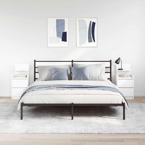 vidaXL Tables de chevet avec 2 tiroirs 2 pcs blanc 38x34x80 cm