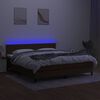 vidaXL Sommier &agrave; lattes de lit matelas et LED Marron fonc&eacute; 180x200cm