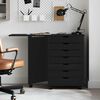 vidaXL Armoire roulante avec bureau MOSS noir bois de pin solide
