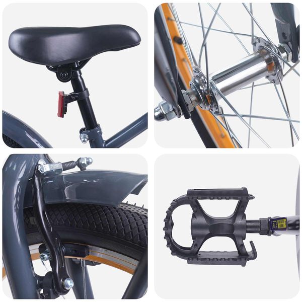 vidaXL V&eacute;lo pour Enfants 18 Pouces pour les 5-7 ans Gris fonc&eacute;