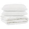 vidaXL Couette avec oreiller 3 pc Blanc Microfibre
