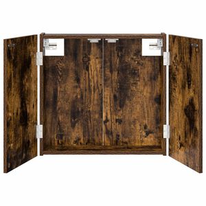 vidaXL Cabinet pour cible Ch&ecirc;ne fum&eacute; 56 x 12 x 53,5 cm