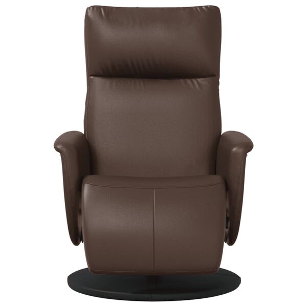 vidaXL Fauteuil inclinable avec repose-pieds marron similicuir