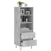 vidaXL Buffet haut Gris béton 40x36x110 cm Bois d'ingénierie