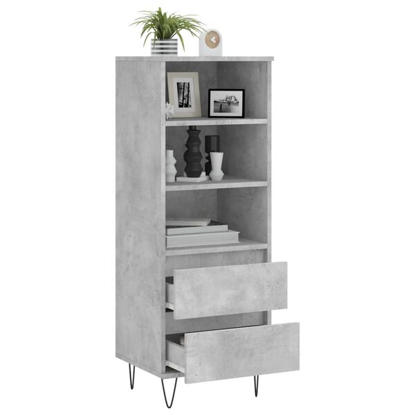 vidaXL Buffet haut Gris béton 40x36x110 cm Bois d'ingénierie