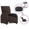 vidaXL Fauteuil inclinable électrique Marron foncé Tissu