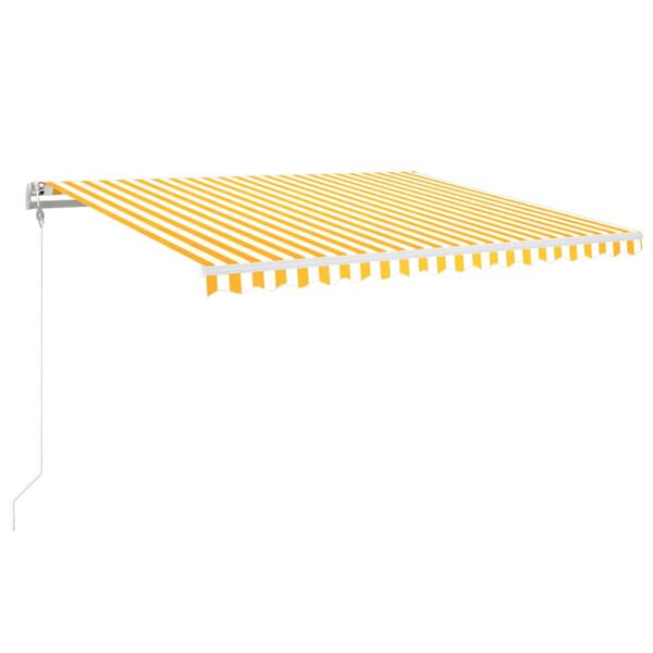 vidaXL Auvent automatique capteur de vent LED 450x350cm Jaune et blanc