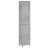 vidaXL Buffet haut Gris b&eacute;ton 34,5x34x180 cm Bois d'ing&eacute;nierie