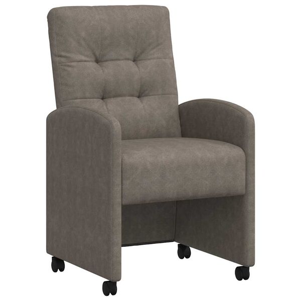 vidaXL Chaises de Salle &agrave; Manger avec Roues 2 pcs Gris 58 x 67 x 97 cm