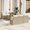 vidaXL Ensemble de canapé de jardin 7 pcs Beige polyrotin