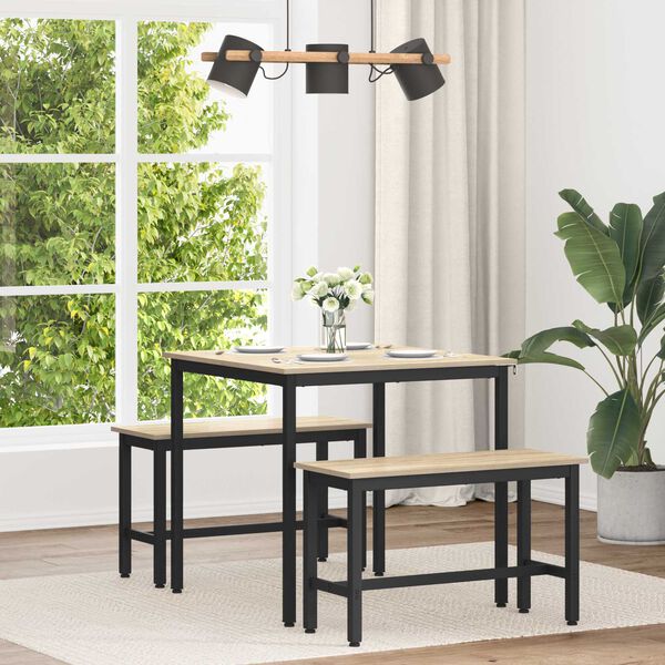 vidaXL Table de salle &agrave; manger / Table de repas M&Eacute;TAL