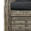 vidaXL Ensemble &agrave; manger de jardin 5 pcs coussins gris r&eacute;sine tress&eacute;e