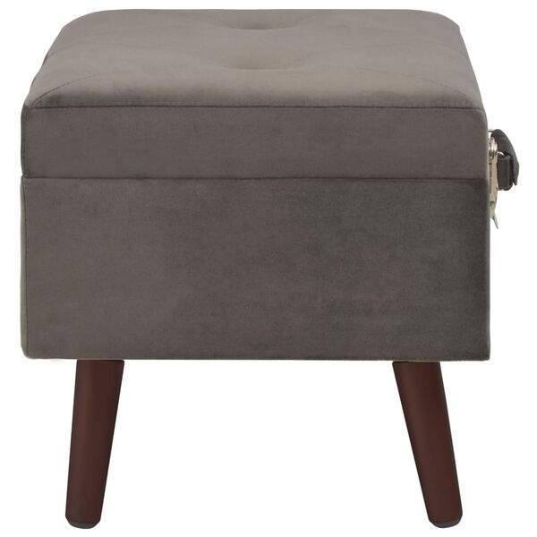 vidaXL Tabouret de rangement Gris 40 cm Velours