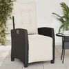 vidaXL Chaises inclinables de jardin lot de 2 repose-pied noir rotin