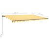 vidaXL Auvent automatique sur pied 500x300 cm Jaune/Blanc