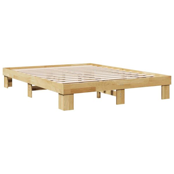 vidaXL Cadre de lit sans matelas 160x200 cm bois massif de ch&ecirc;ne