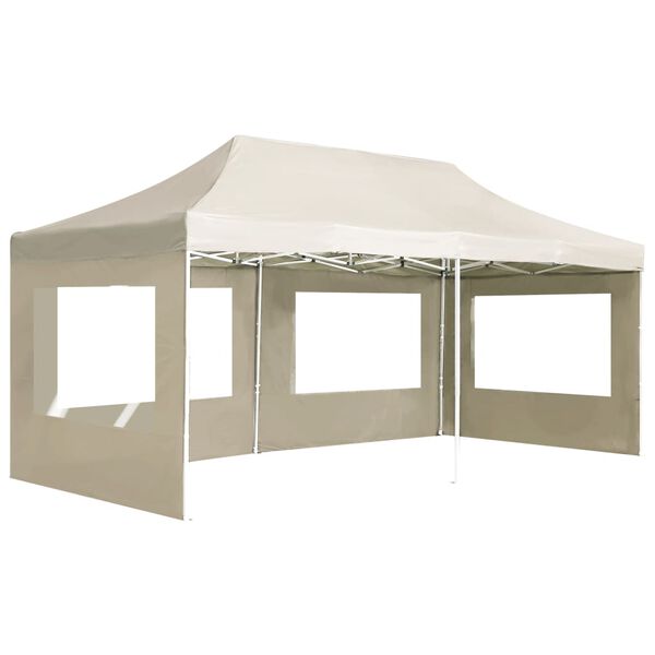 vidaXL Tente de r&eacute;ception pliable avec parois Aluminium 6 x 3 m Cr&egrave;me