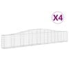 vidaXL Paniers &agrave; gabions arqu&eacute;s 4 pcs 400x30x60/80 cm Fer galvanis&eacute;