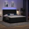 vidaXL Lit &agrave; ressorts avec matelas avec LED Noir 180 x 200 cm Velours