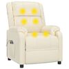 vidaXL Fauteuil de massage électrique Crème Similicuir