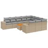 vidaXL Salon de jardin 11 pcs avec coussins beige r&eacute;sine tress&eacute;e