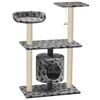 vidaXL Arbre &agrave; chat avec griffoir en sisal 95 cm Gris Motif de pattes