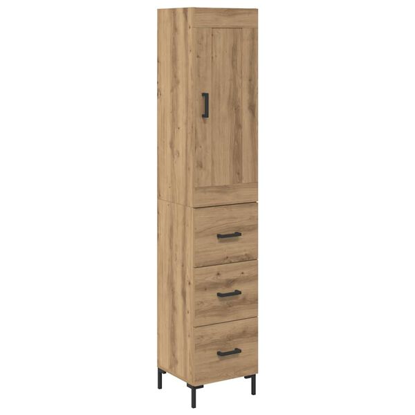 vidaXL Haut Armoire avec tiroir Ch&ecirc;ne artisanal 34,5 x 34 x 180 cm