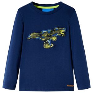 vidaXL T-shirt enfants &agrave; manches longues bleu marine 104
