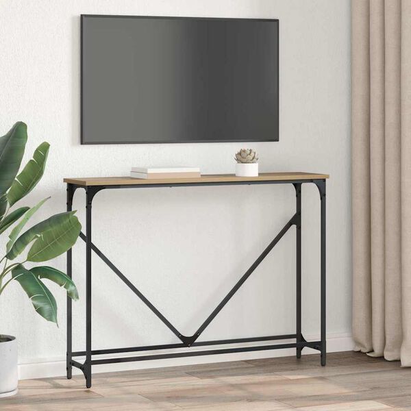 vidaXL Table console Ch&ecirc;ne artisanal 102 x 23 x 75 cm