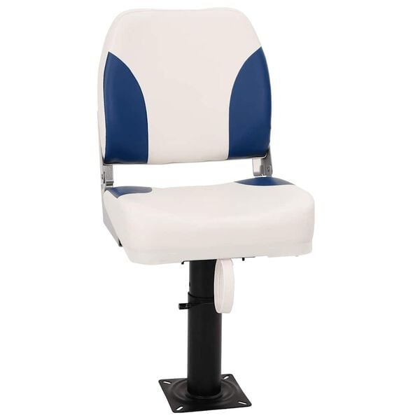 vidaXL Si&egrave;ge de bateau pliable 1 ensemble bleu et blanc