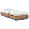 vidaXL Cadre de lit avec LED Bois ancien 80 x 200 cm Bois d'ing&eacute;nierie